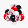 zwarte rode witte ballonnen set met confettiballonnen – 21 stuks feestdecoratie